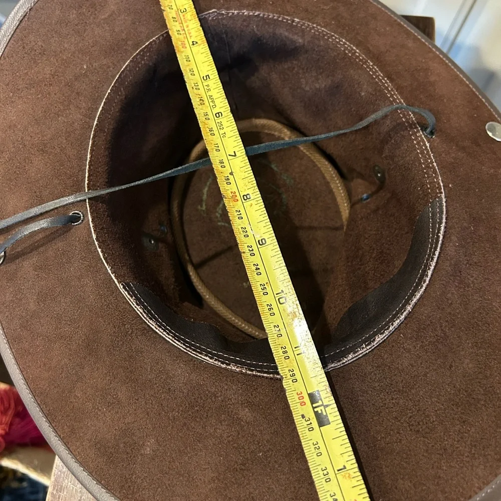 Australian Leather Bush hat bound by hand, silver crocodile croc 🐊